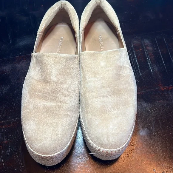 VINCE. Blush Straw Tweed Platform Sneakers - Picture 2 of 9